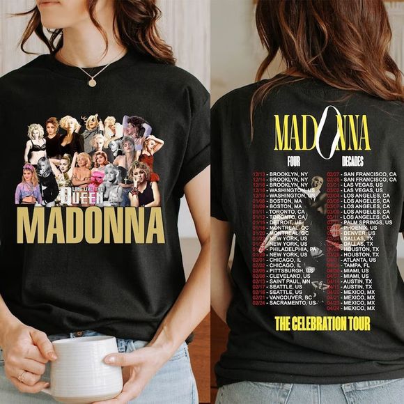 Gildan Tops - Madonna The Celebration Tour Four Decades 2 Sided Shirt